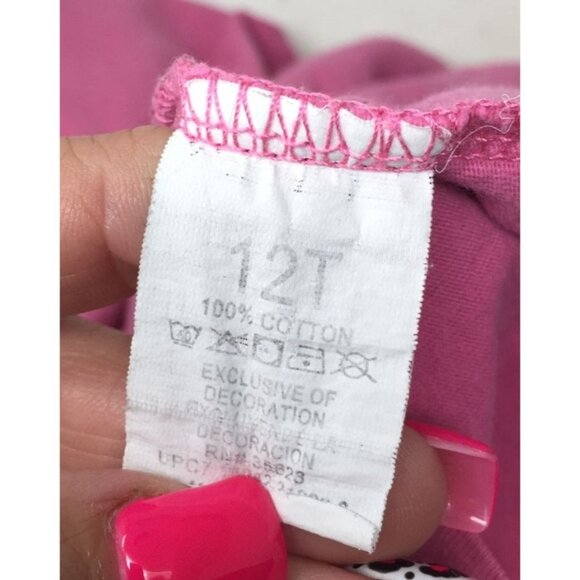 Girl's Size 12T Short Sleeve Pink Tee Shirt - Picture 5 of 5